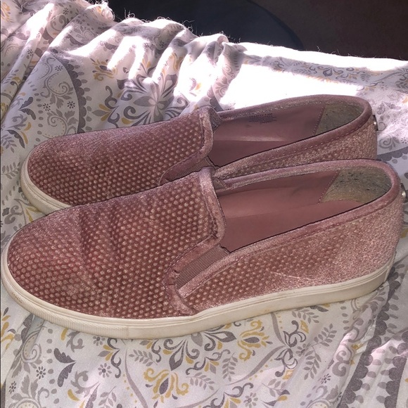 suede steve madden slip ons